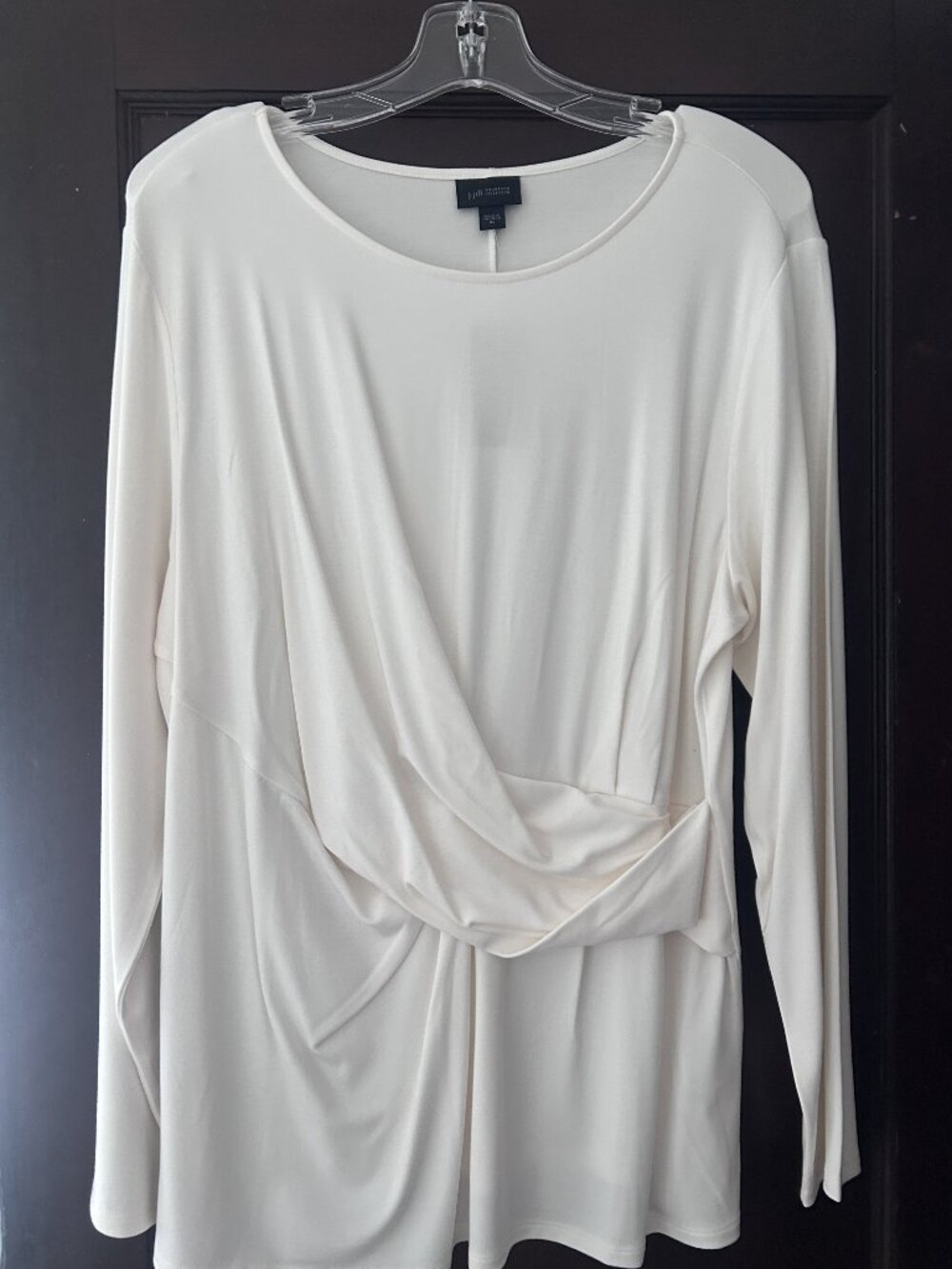 NWT J.Jill Draped crossover Front Design, SZ XL, Cream Color
